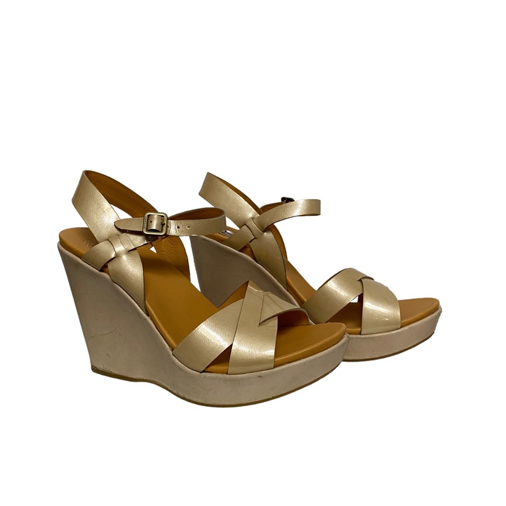 Kork-Ease Bette Leather Platform Wedge Sandal 8